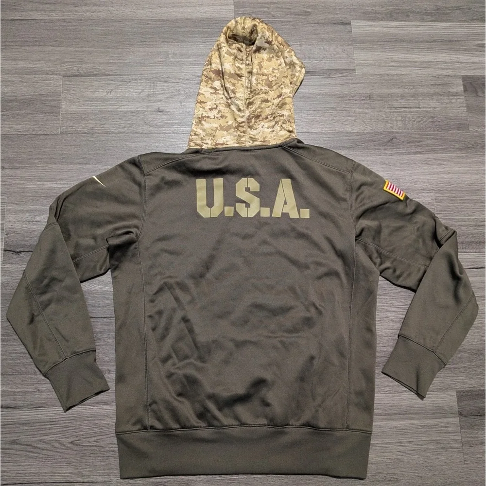 Nike Carolina Panthers Salute‎ to Service Army Green Camo On Field Hoodie Size M